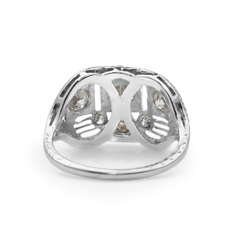 Platinum Art Deco Old Cut Diamond Ring
