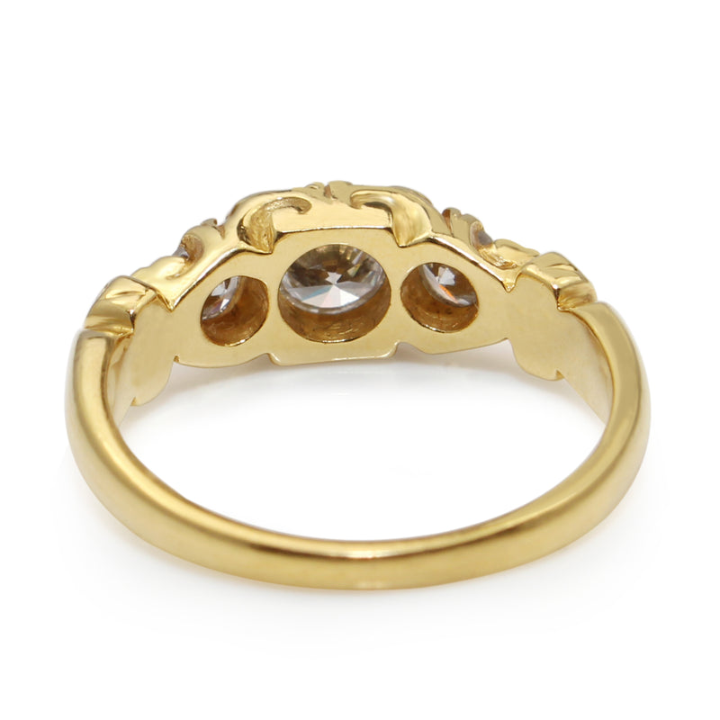 18ct Yellow Gold Vintage 3 Stone Diamond Ring