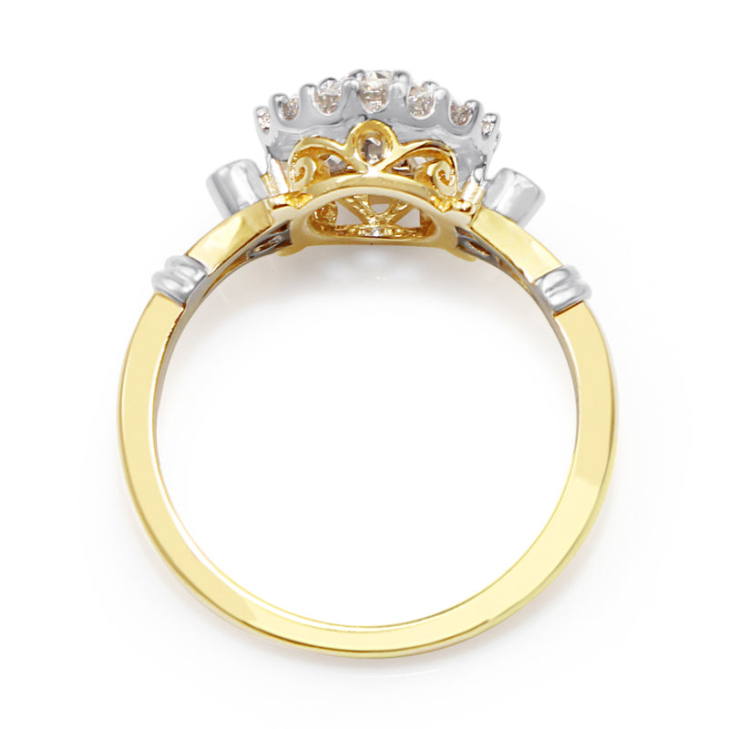 18ct Yellow and White Gold Antique Style Diamond Ring