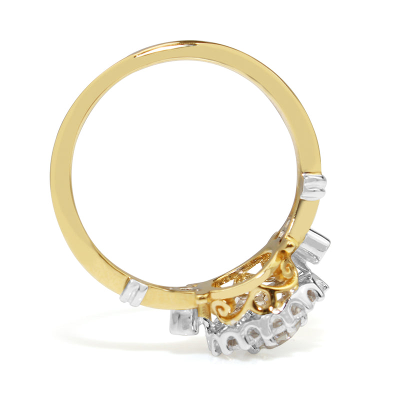 18ct Yellow and White Gold Antique Style Diamond Ring