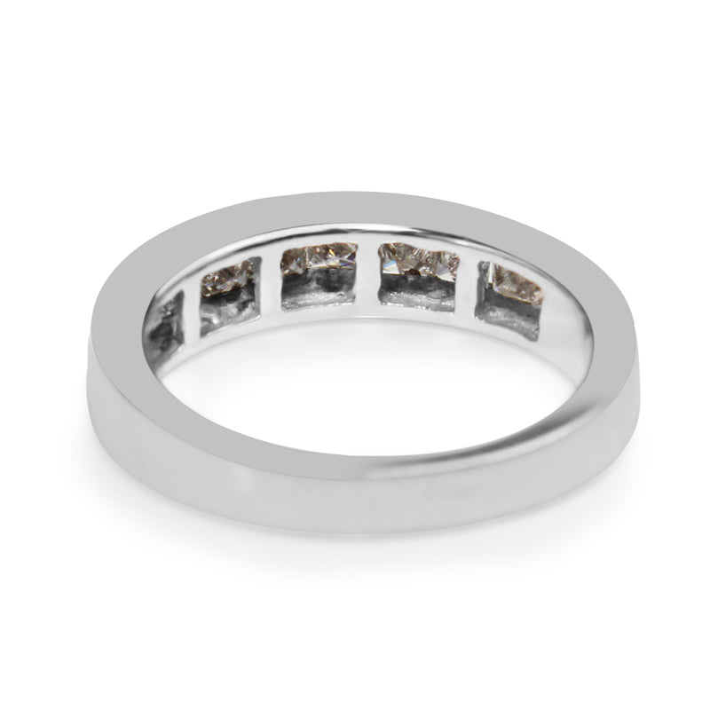 14ct White Gold Princess Cut Diamond Band