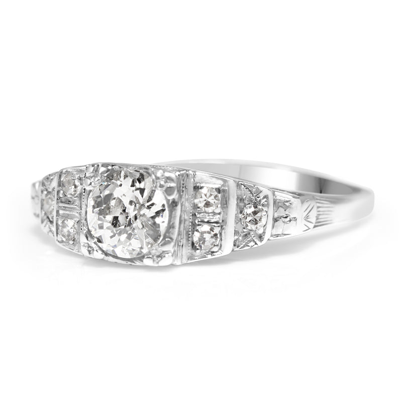 18ct White Gold Art Deco Diamond Ring