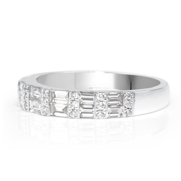 18ct White Gold Baguette Diamond Band