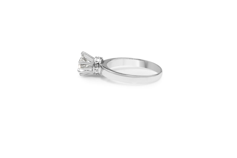 18ct White Gold 6 Claw Diamond Solitaire Ring