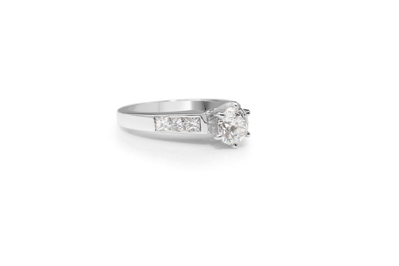 14ct White Gold Diamond Solitaire Ring