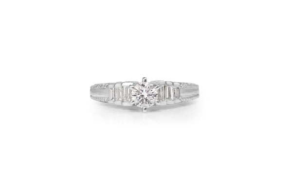 Platinum Vintage Diamond Solitaire Ring