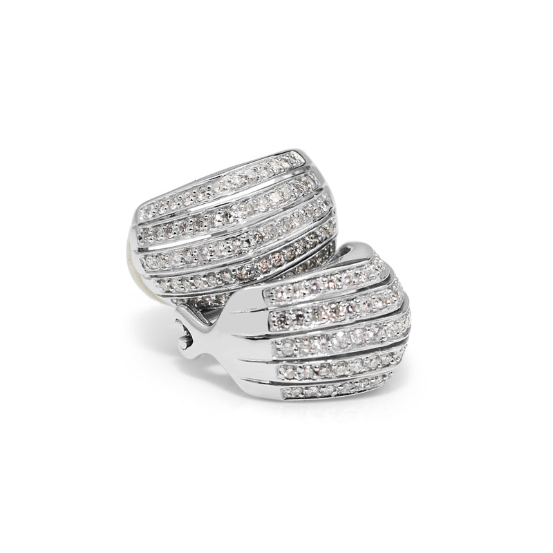 18ct White Gold Pavé Diamond Stud Earrings