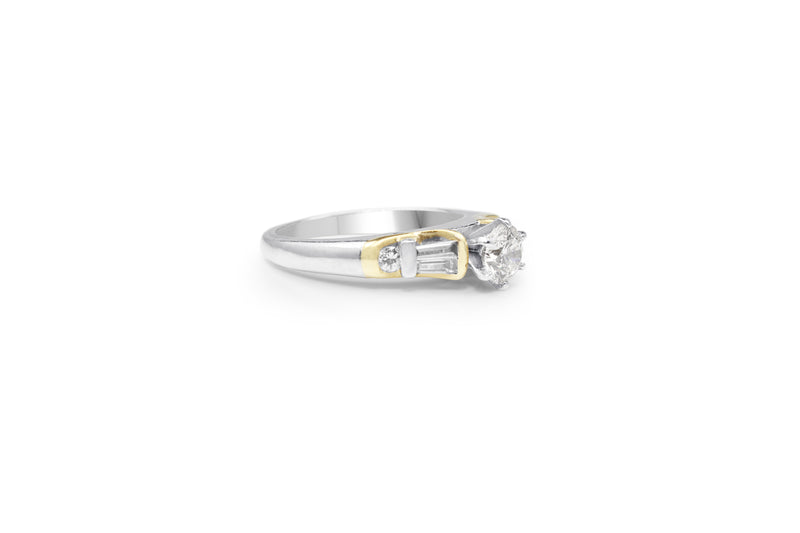 Platinum and 18ct Yellow Gold Diamond Solitaire Ring