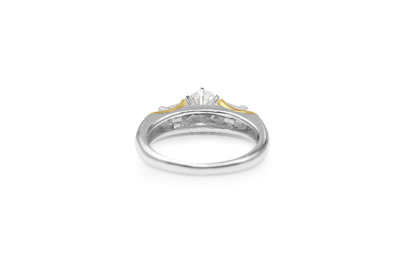 Platinum and 18ct Yellow Gold Diamond Solitaire Ring