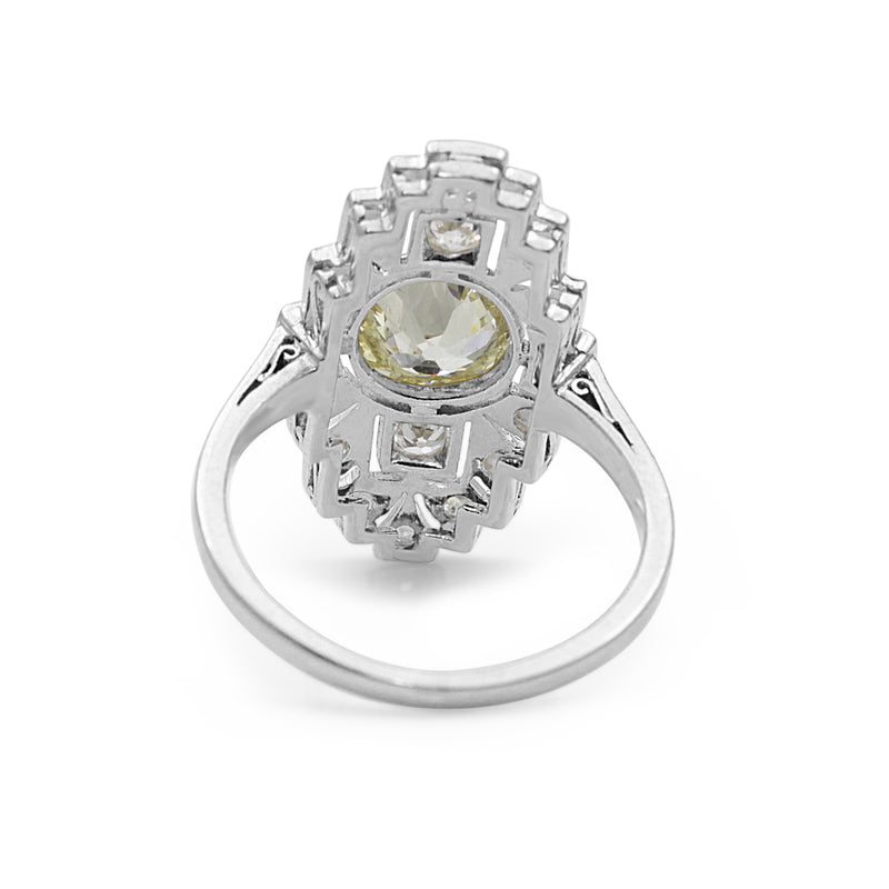 Platinum Art Deco Old and Rose Cut Diamond Ring
