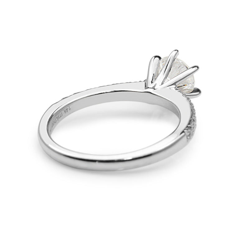 14ct White Gold 6 Claw Diamond Solitaire