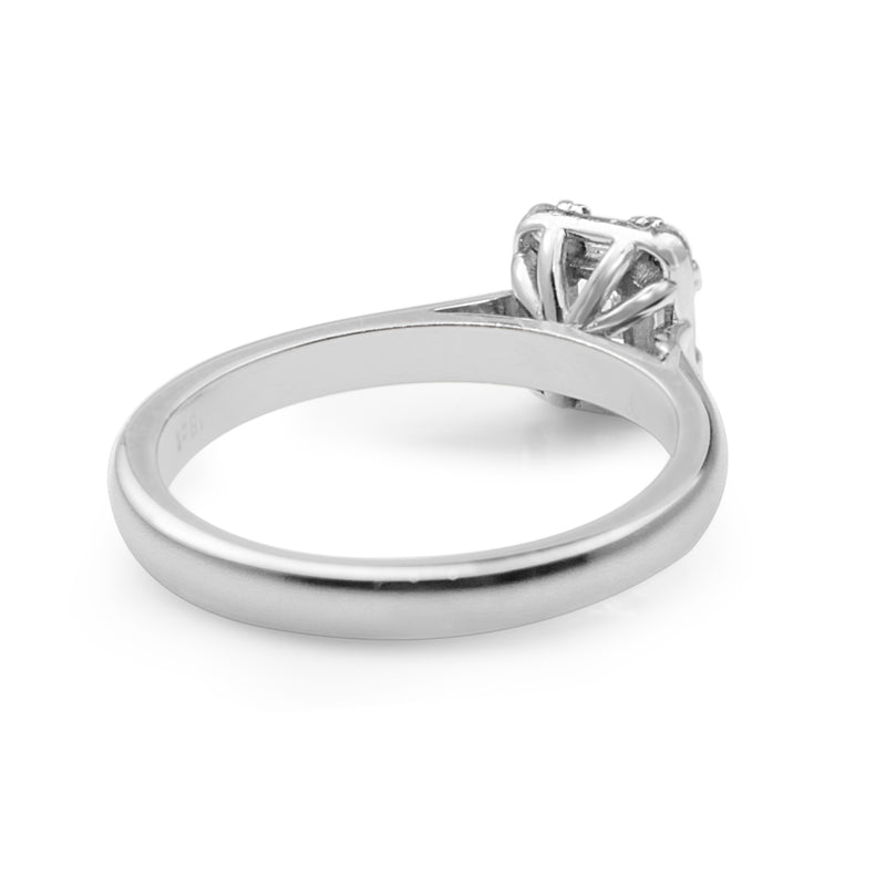 18ct White Gold Emerald Cut Halo Diamond Ring