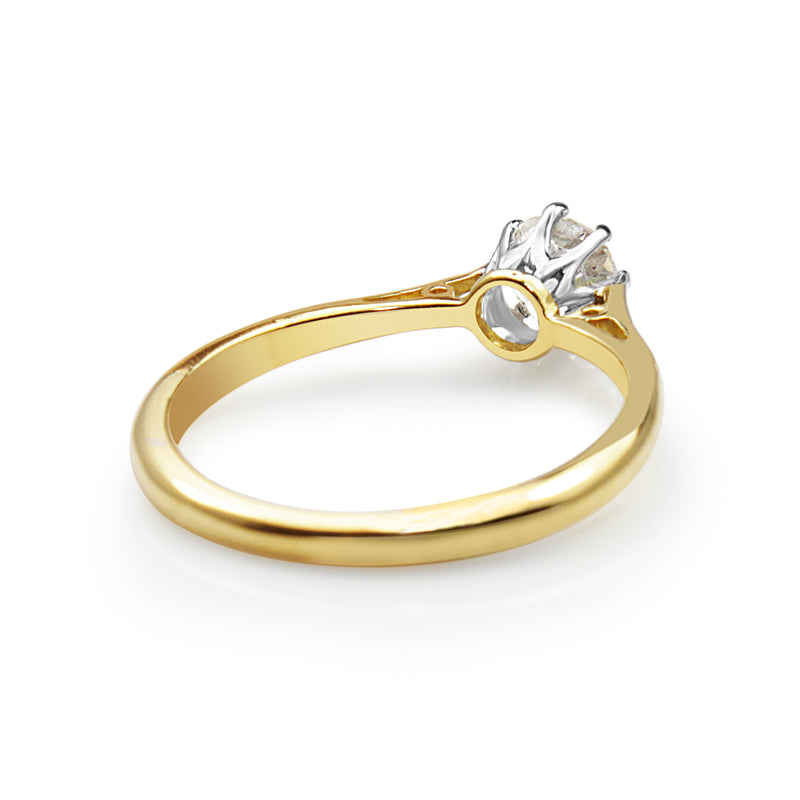 Platinum and 18ct Yellow Gold Antique Old Cut Solitaire Ring