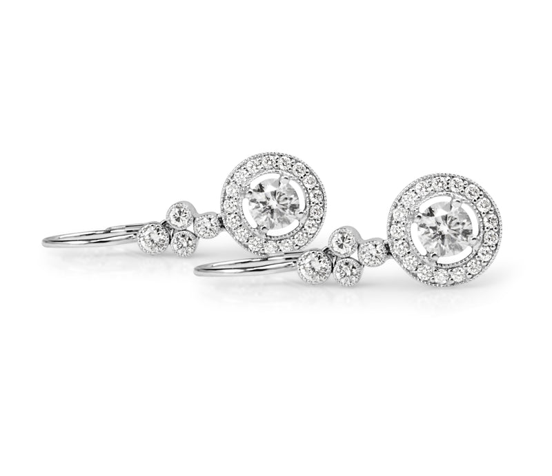 18ct White Gold Diamond Drop Earrings