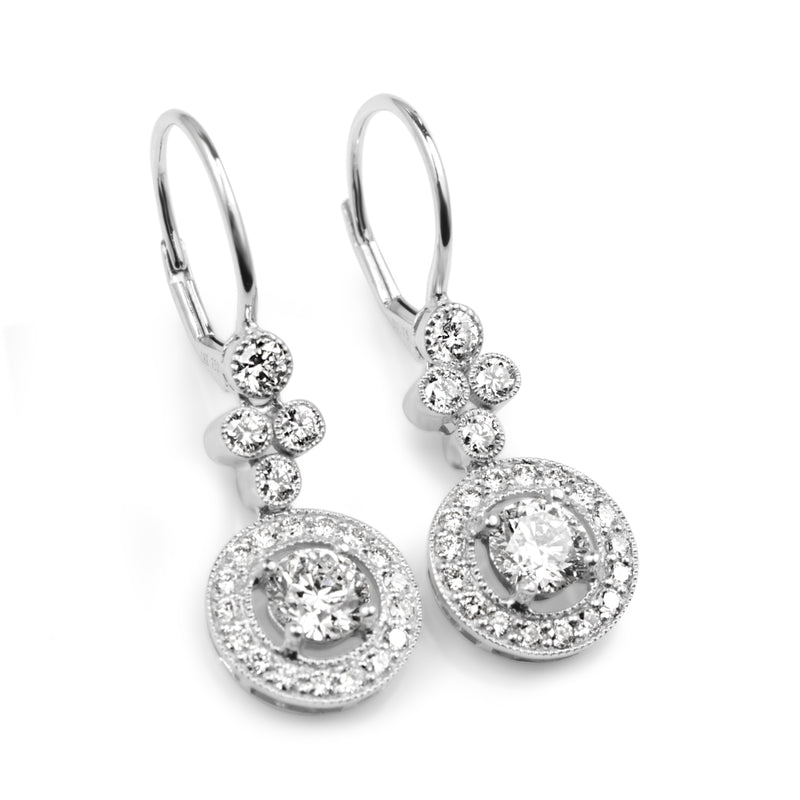 18ct White Gold Diamond Drop Earrings