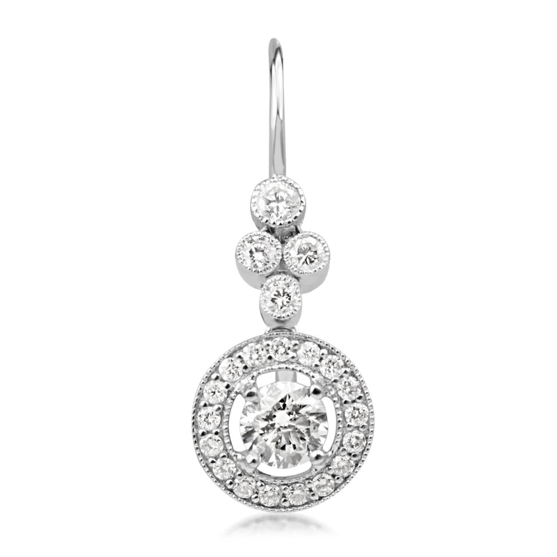 18ct White Gold Diamond Drop Earrings