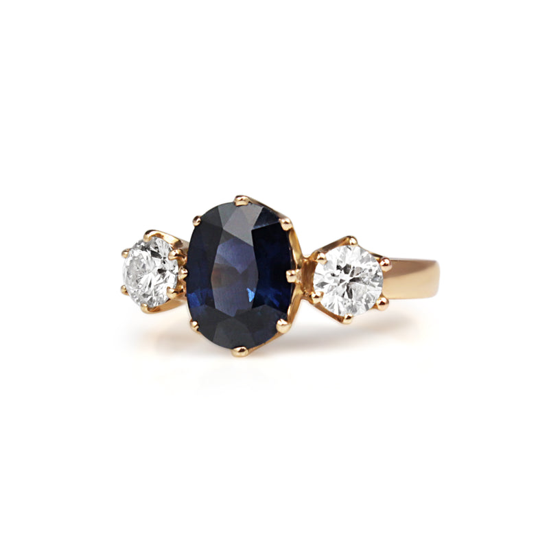 18ct Rose Gold Sapphire and Diamond Ring