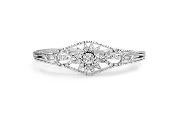 14ct White Gold Vintage Diamond Bangle