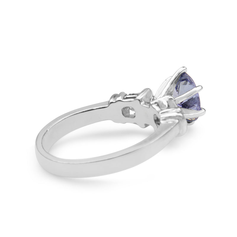 Platinum Tanzanite and Diamond Vintage Ring