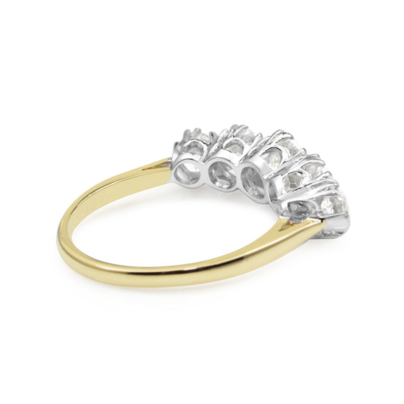 18ct Yellow and White Gold Victorian Style 5 Stone Diamond Ring