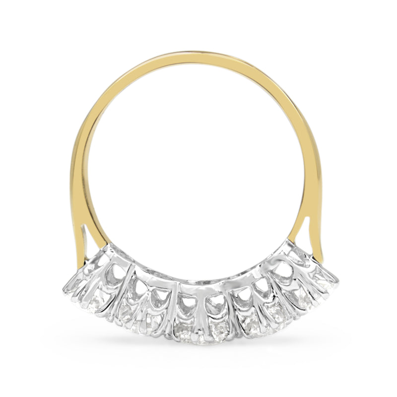 18ct Yellow and White Gold Victorian Style 5 Stone Diamond Ring