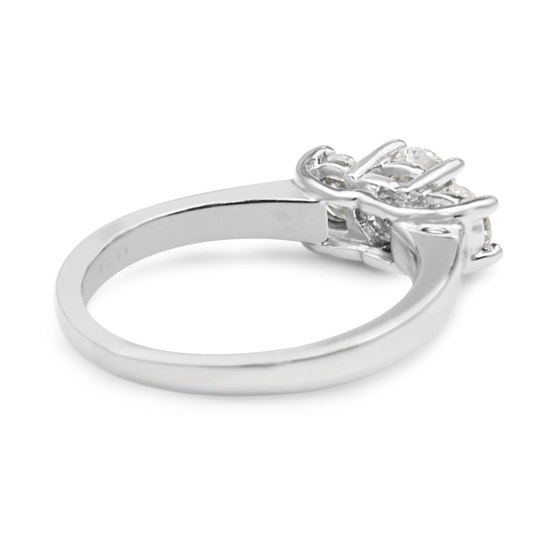 14ct White Gold and Platinum Topped 3 Stone Diamond Ring