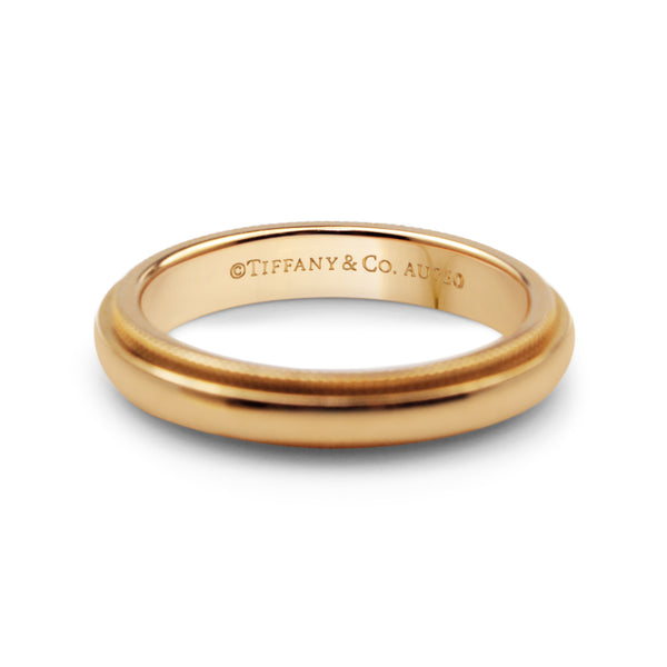 18ct Rose Gold Tiffany and Co Classic Millgrain Band