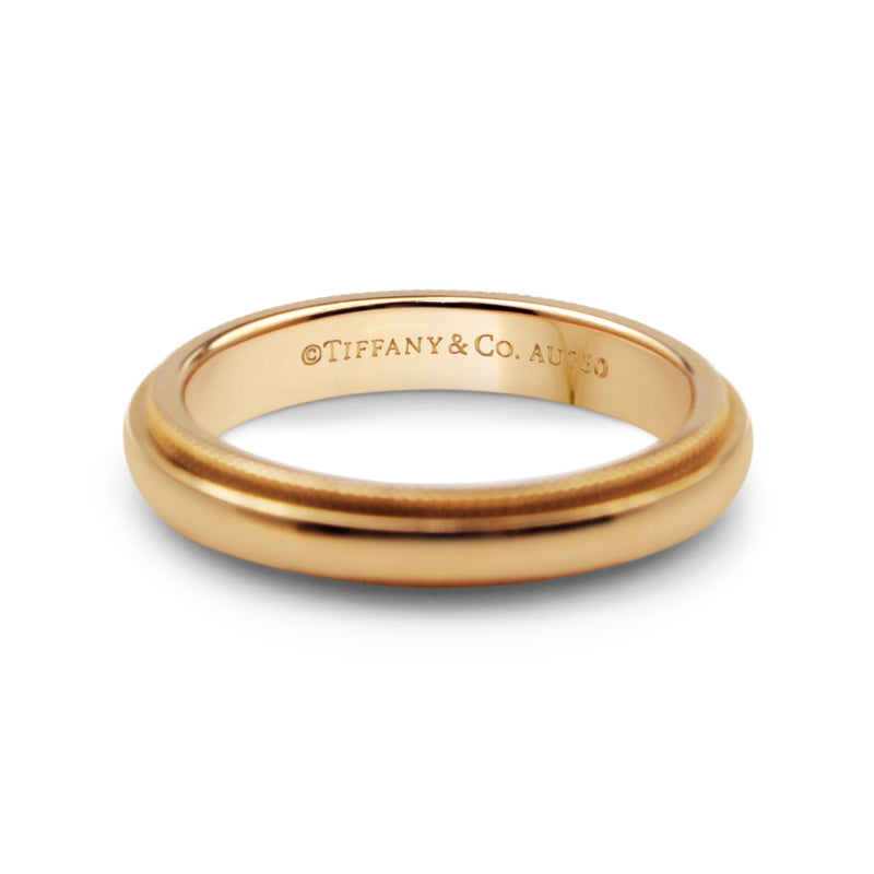 18ct Rose Gold Tiffany and Co Classic Millgrain Band