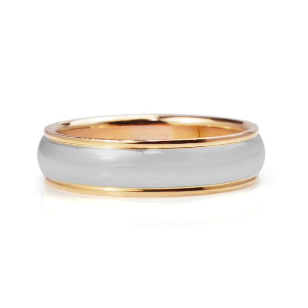 18ct Rose Gold and Platinum Tiffany and Co Mens Band