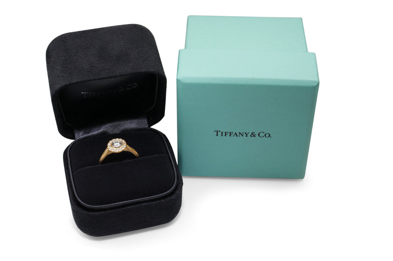 18ct Rose Gold and Platinum Tiffany and Co Enchant Diamond Flower Ring