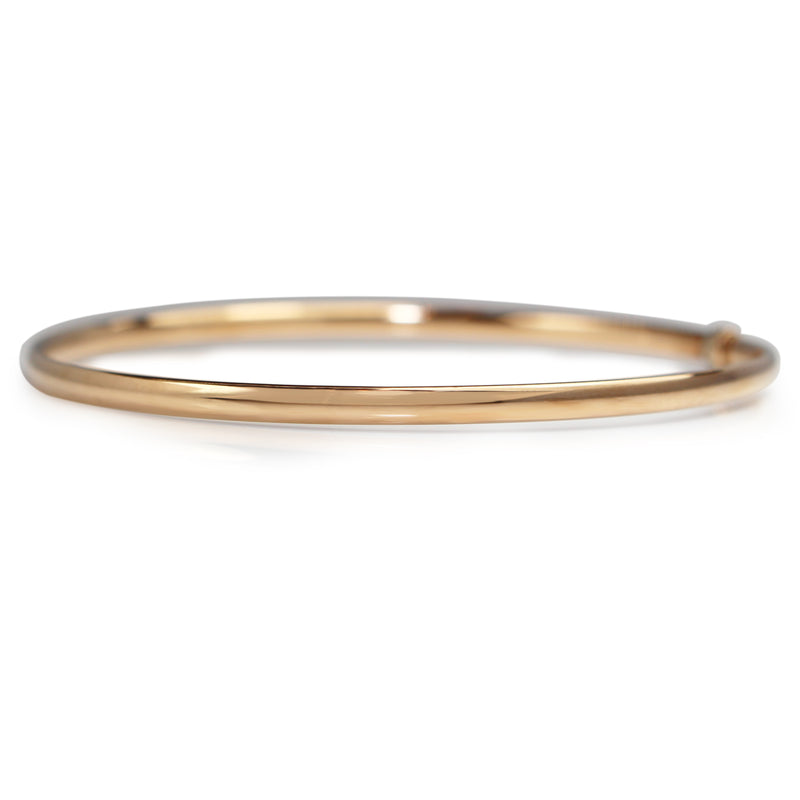 9ct Rose Gold and Silver Filled Round Bangle