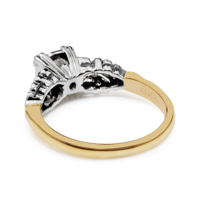 14ct Yellow and White Gold Vintage Diamond Ring