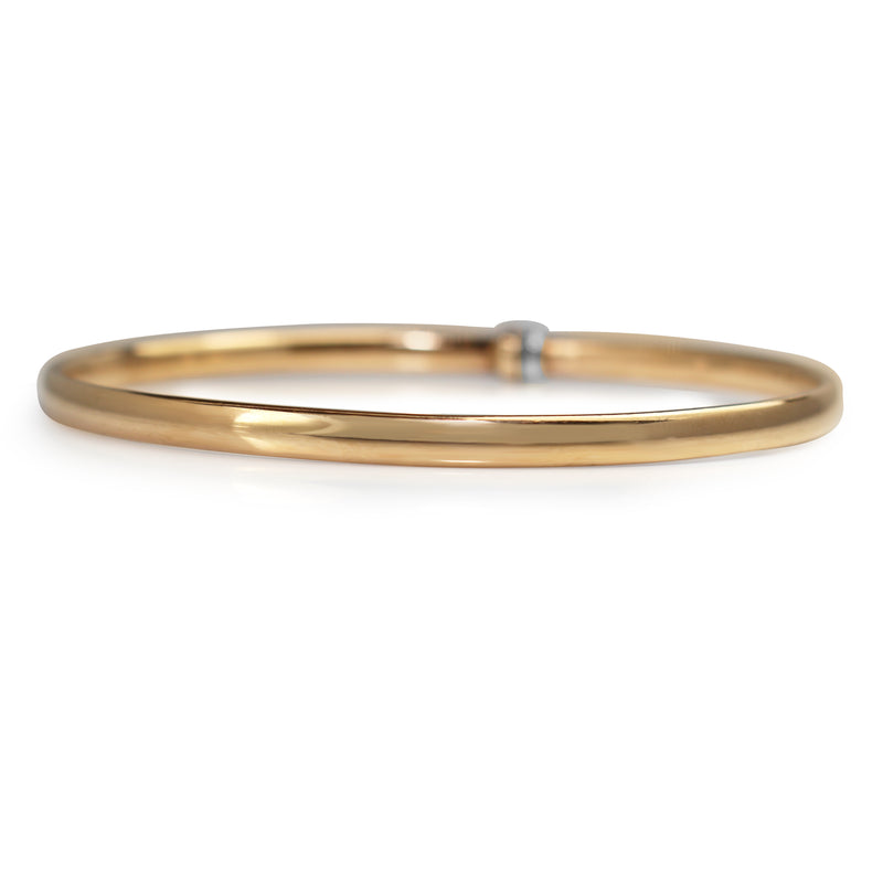 9ct Rose Gold and Silver Filled Oval Bangle