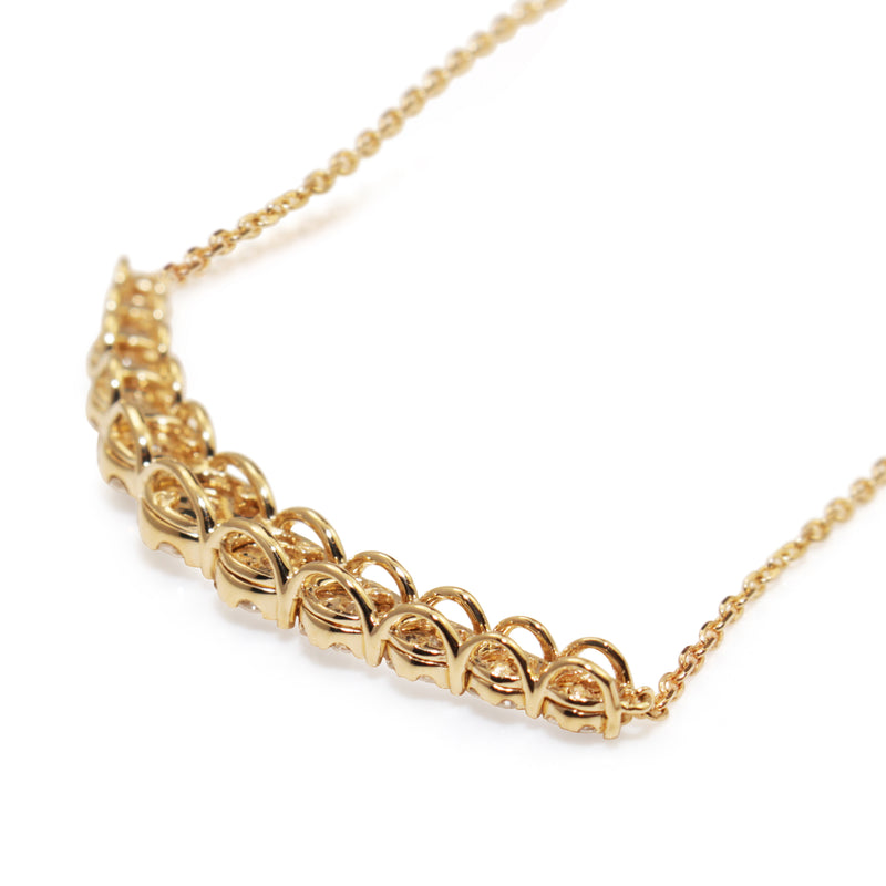 14ct Yellow Gold Diamond Clusters Necklace
