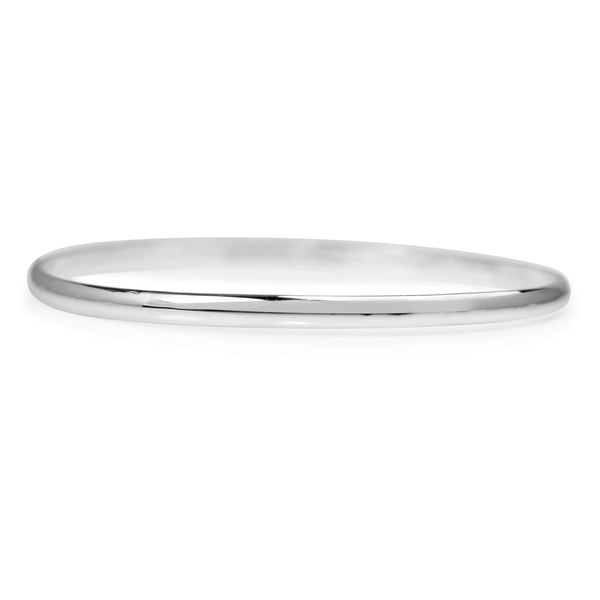 18ct White Gold Solid Round Bangle