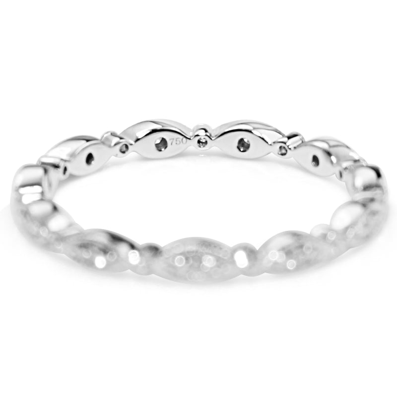 18ct White Gold Vintage Style All Round Diamond Band
