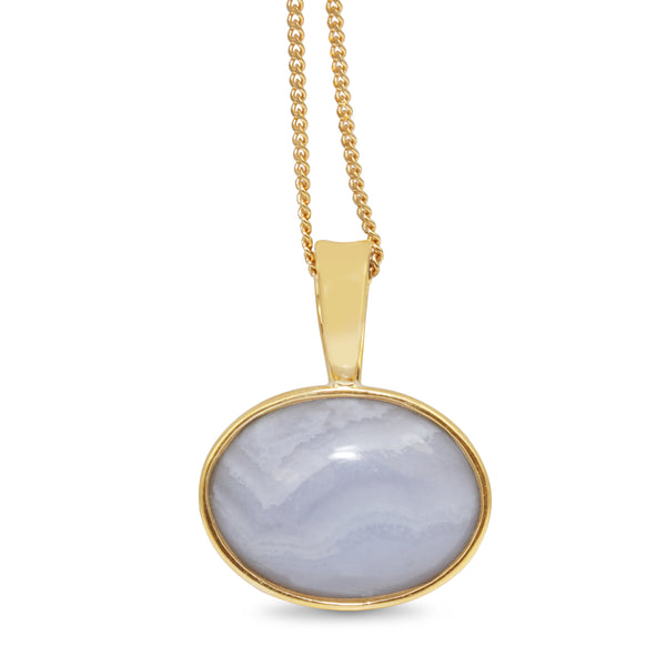 9ct Yellow Gold Agate Pendant / Enhancer