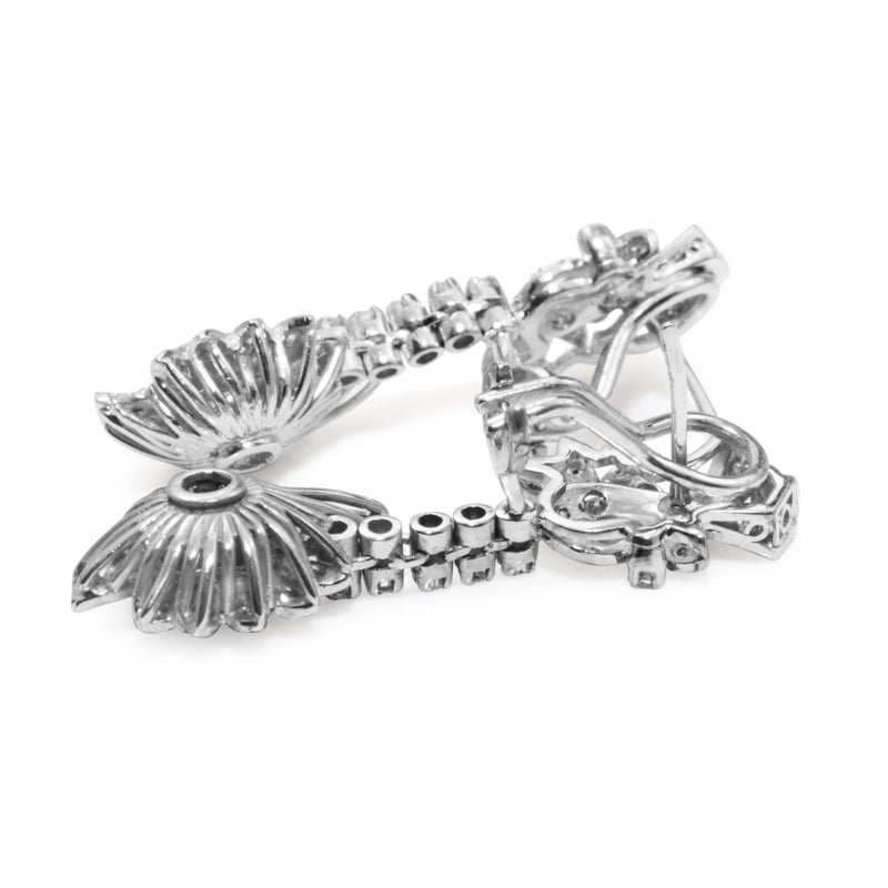 Palladium Vintage Garnet and Diamond Earrings