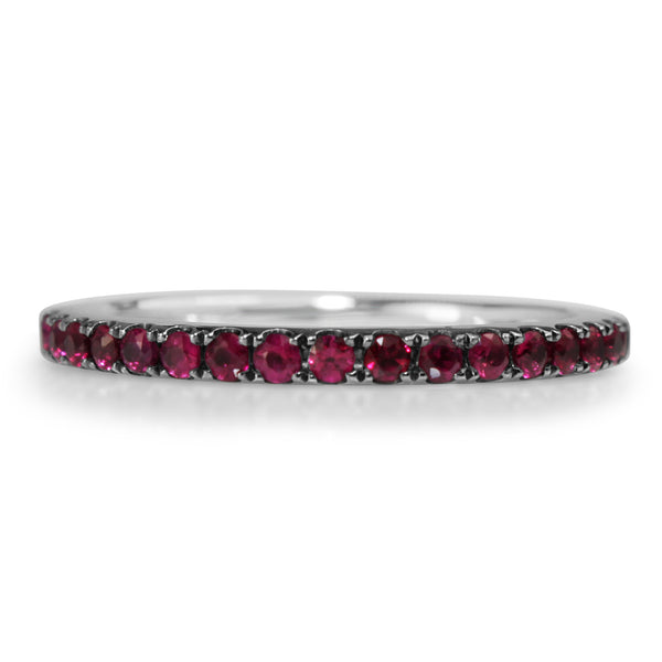 18ct White Gold Ruby Band