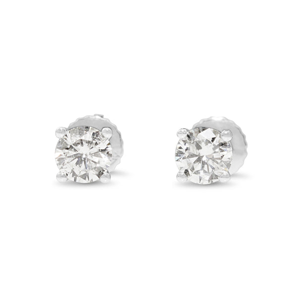 14ct White Gold .92pt Diamond Stud Earrings
