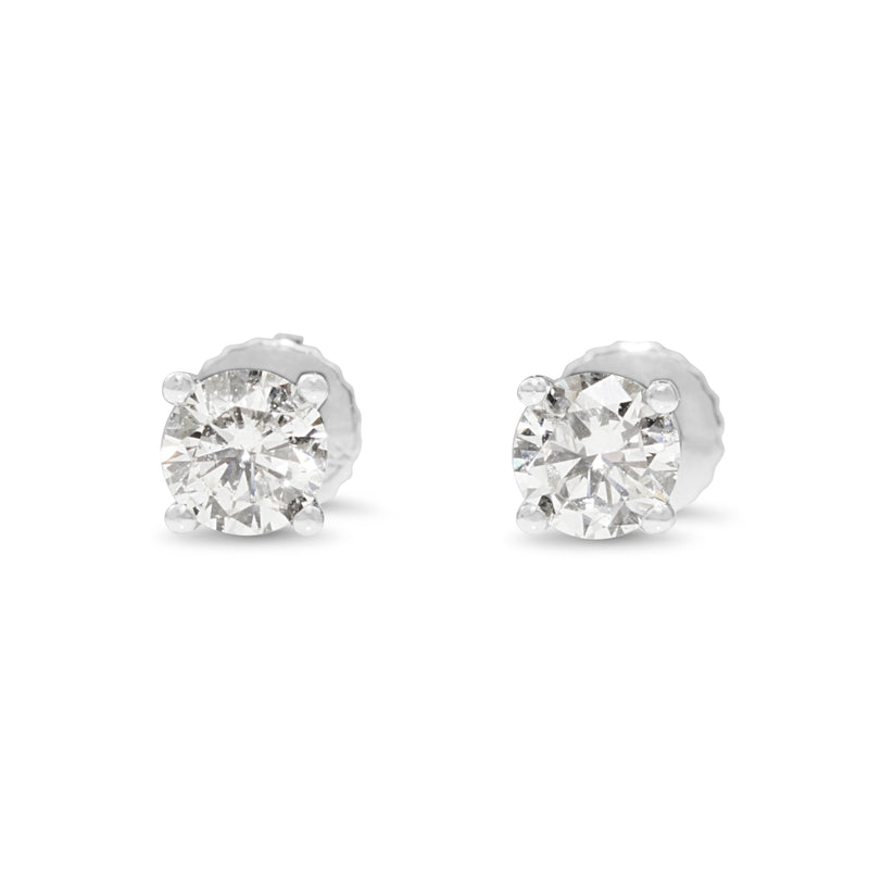 14ct White Gold .92pt Diamond Stud Earrings