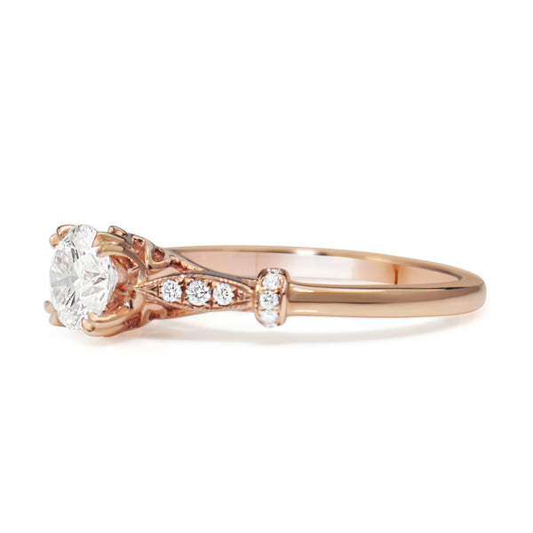 18ct Rose Gold Vintage Style Solitaire Ring
