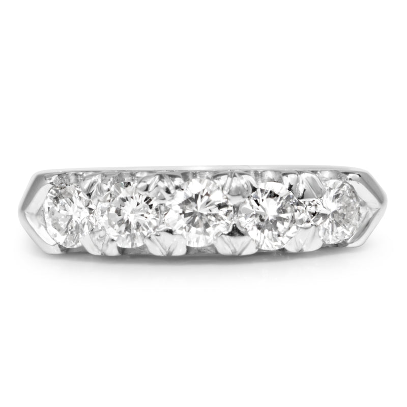 14ct White Gold Diamond 5 Stone Ring