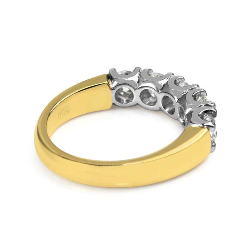 18ct Yellow and White Gold 5 Stone Diamond Ring