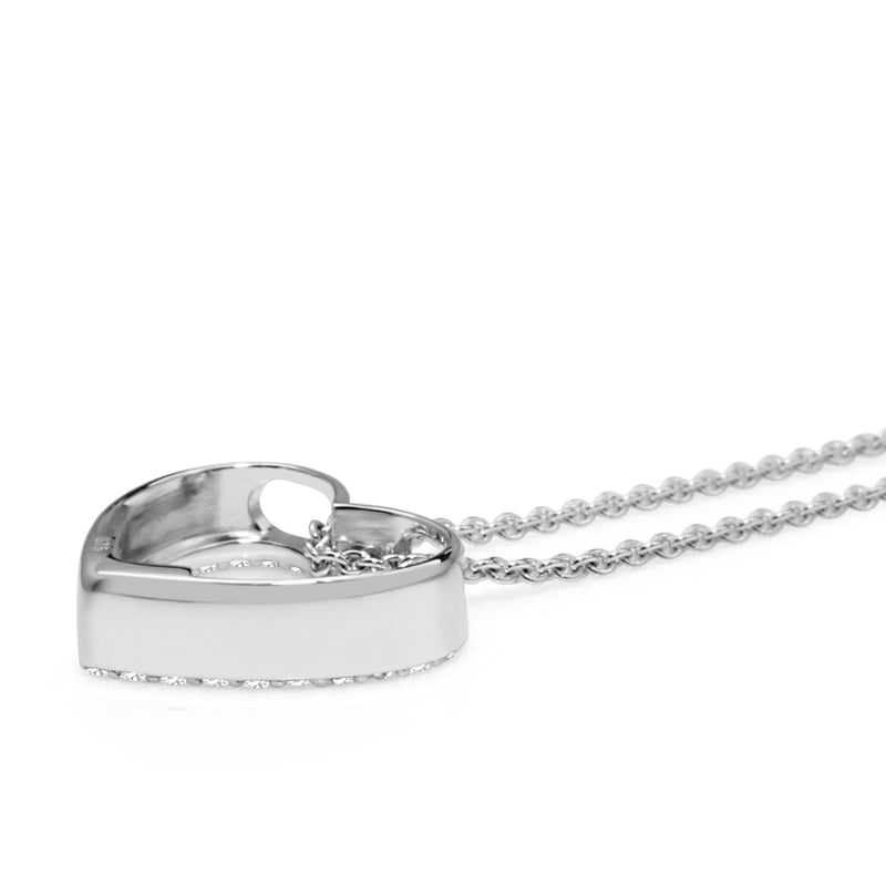 9ct White Gold Diamond Heart Necklace