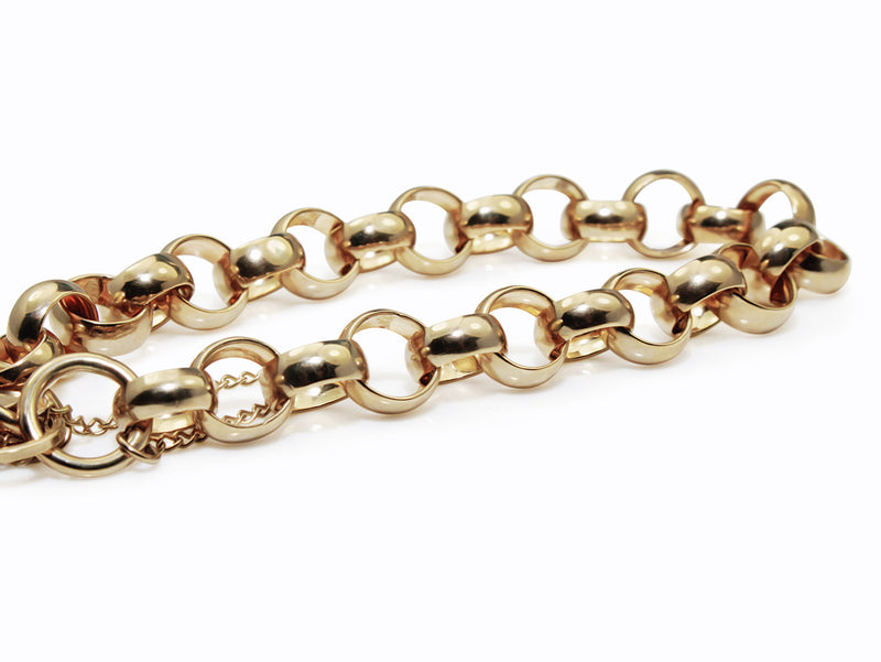 9ct Yellow Gold Belcher Link Bracelet with Padlock Clasp