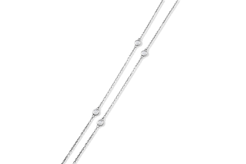 18ct White Gold 'Diamond By The Yard' Chain / Necklace