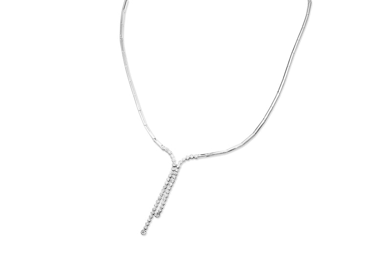 18ct White Gold Diamond Lariat Necklace