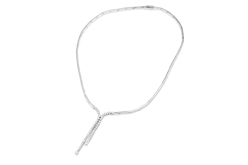 18ct White Gold Diamond Lariat Necklace