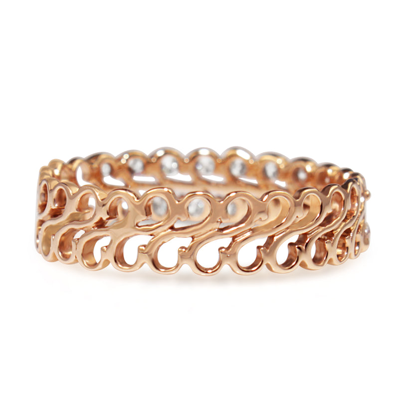 18ct Rose Gold Double Diamond Band